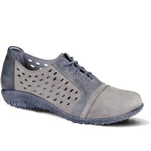 Naot 'Lalo' Women's 38 / US 7-7.5 Gray Leather Lace Up Walking Shoe